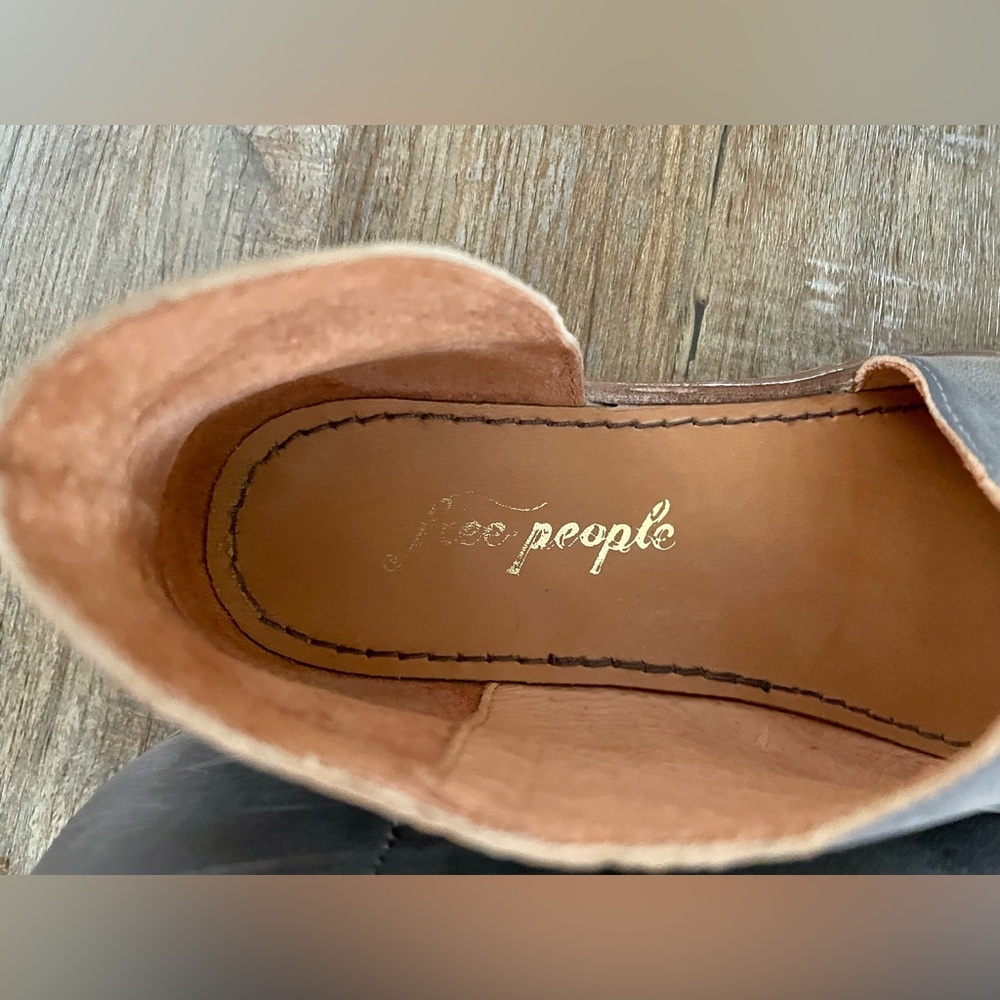 Free People Sandals Shoes Women’s US 7 Mont Blanc Leather Gray Brown Boho - Picture 5 of 15